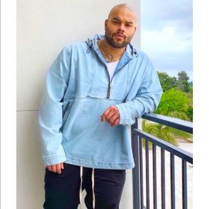 Fashion nova men’s denim 3/4 zip up jacket